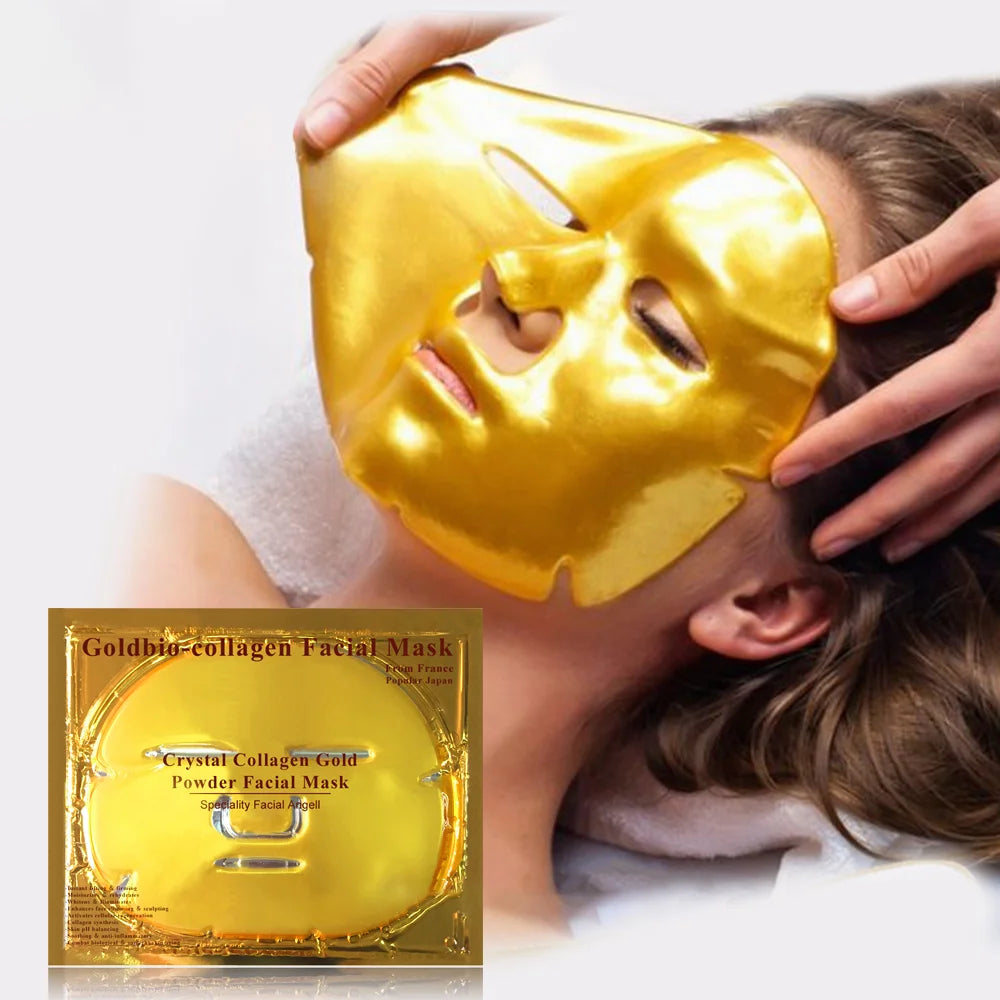 Masque Visage Collagène Gold Beauty – Cristal Or 24 Carats & Acide Hyaluronique